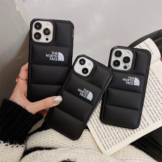 Shetchix The North Face Puffer Edition Black Bumper Back Case For Iphone 11, 12, 13, 14, 15 Series